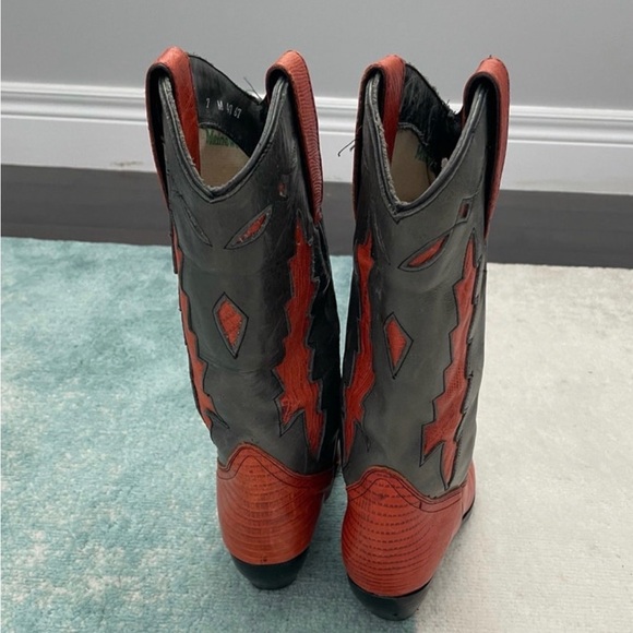 Maine Woods Kids Cowboy Boots - Red and Gray - Picture 4 of 7